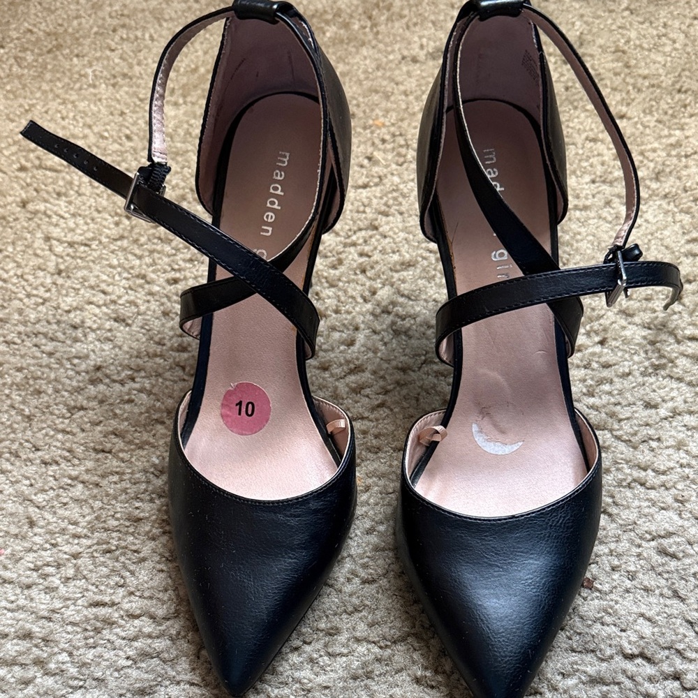 Madden Girl Black Strappy Heels